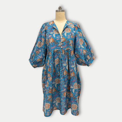 Daisy Mini Dress in Bright Blue