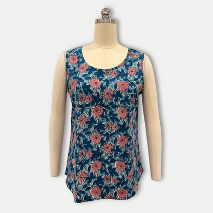 Lily Sleeveless Top in Dark Blue
