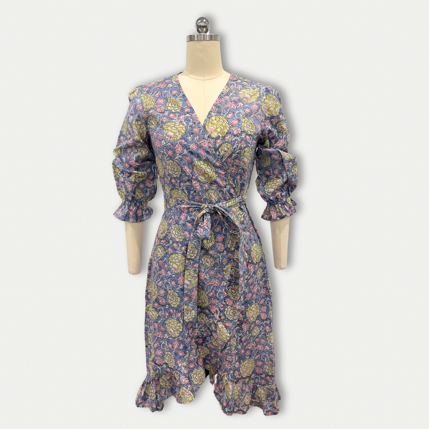 Bluebell Wrap Dress in Sky Blue