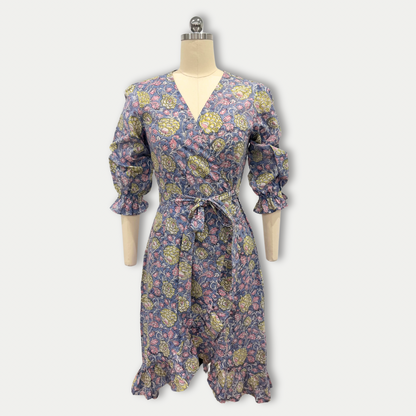 Bluebell Wrap Dress in Sky Blue