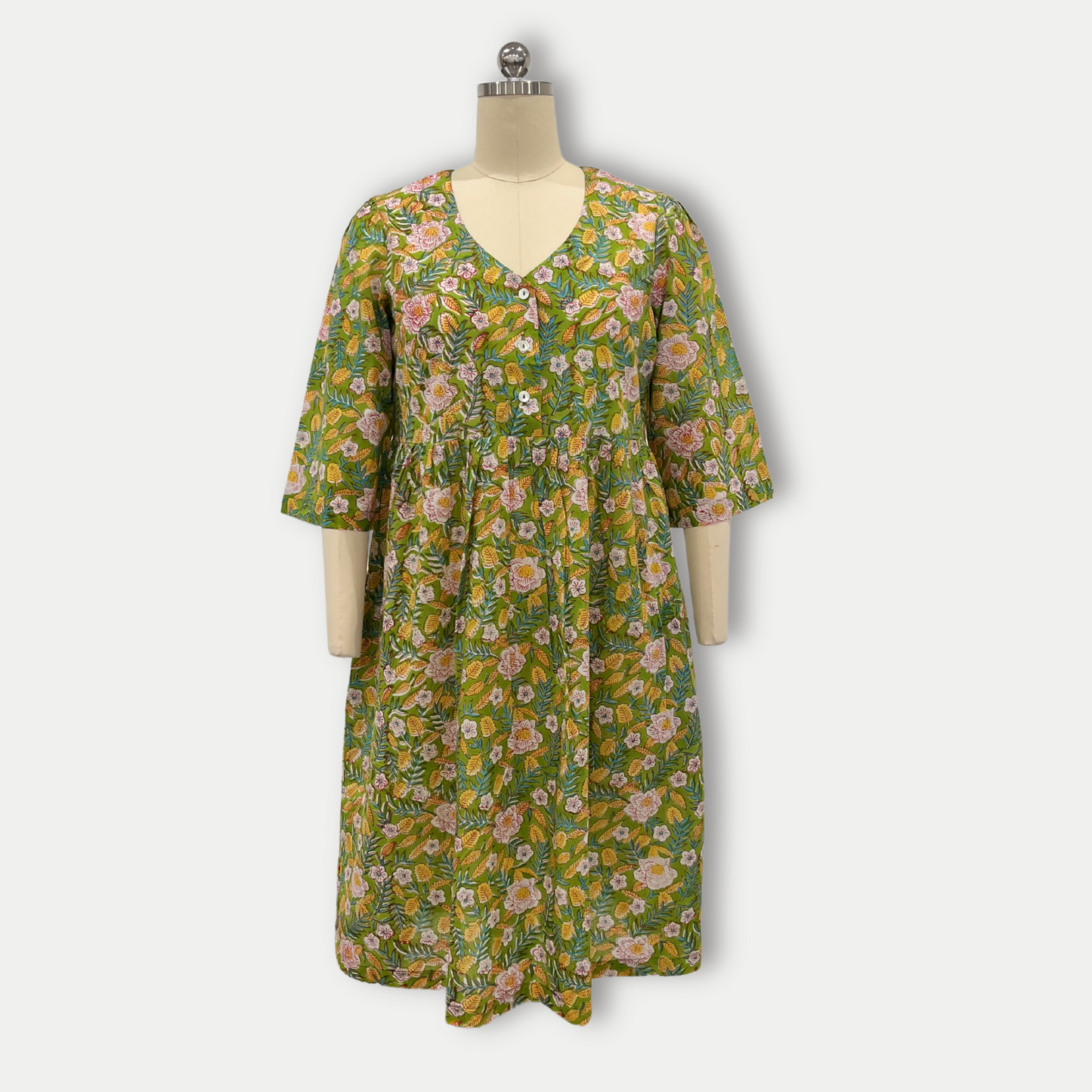 Iris Dress in Parrot Green